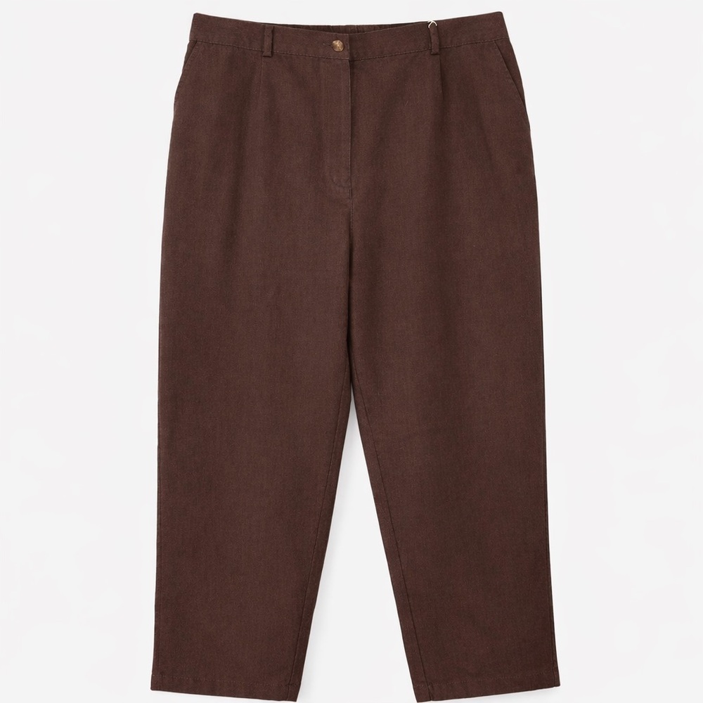 LL Bean Womens Pants Brown Cotton Wrinkle Resistant 16P Classic Relaxed Normcore